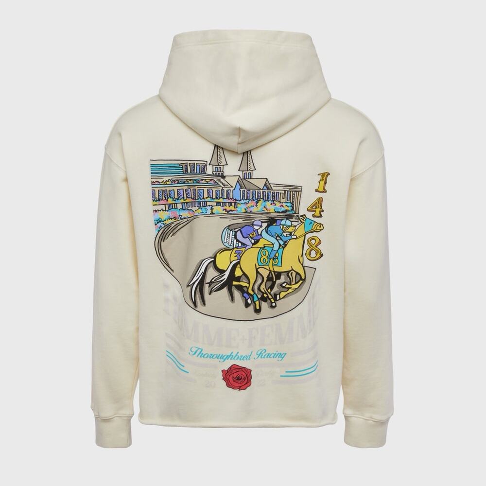 Homme Femme‎ Hoodie Millionaires Row Cream Size Large Rare Print